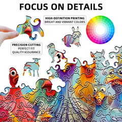 Adult Wooden Puzzles – Fun Chicken Family Colorful Animal Puzzle