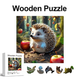Hedgehog wooden jigsaw puzzle artwork