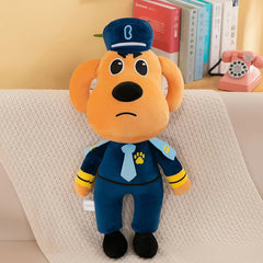 Side view of sheriff Labrador dog stuffed doll