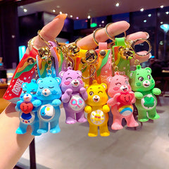Cute cartoon bear keychain colorful love pendant for couples