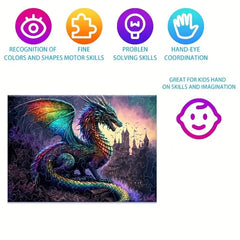 Fantasy dragon wooden jigsaw puzzle