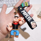 Popeye Cartoon Keychain – Cute Sailor Silicone Figure Bag Charm | Toytto
