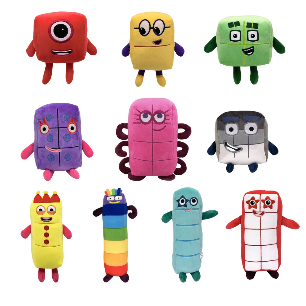 10pcs Cartoon Number Plush Doll Set for Kids
