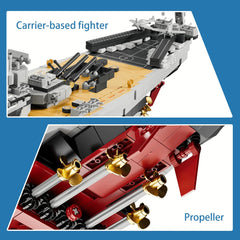Model of a carrier-based fighter and propeller with detailed components on a white background.
