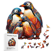 Wooden penguin puzzle in premium gift box