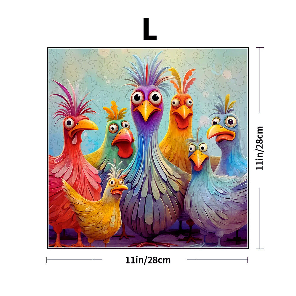 Adult Wooden Puzzles – Fun Chicken Family Colorful Animal Puzzle