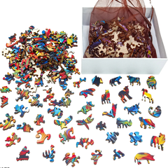 Fantasy dragon jigsaw pieces irregular shapes