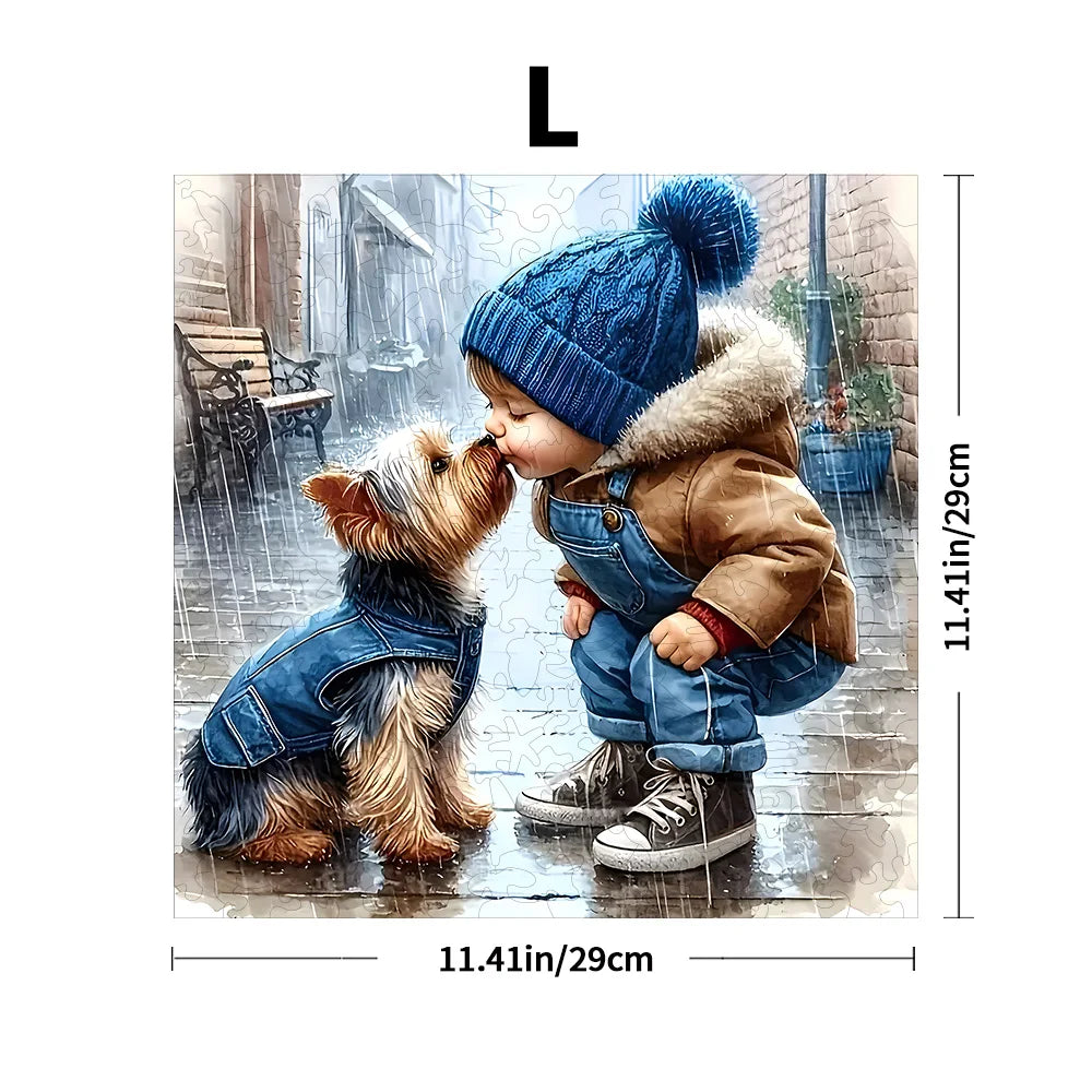 Dog puzzle detail close-up