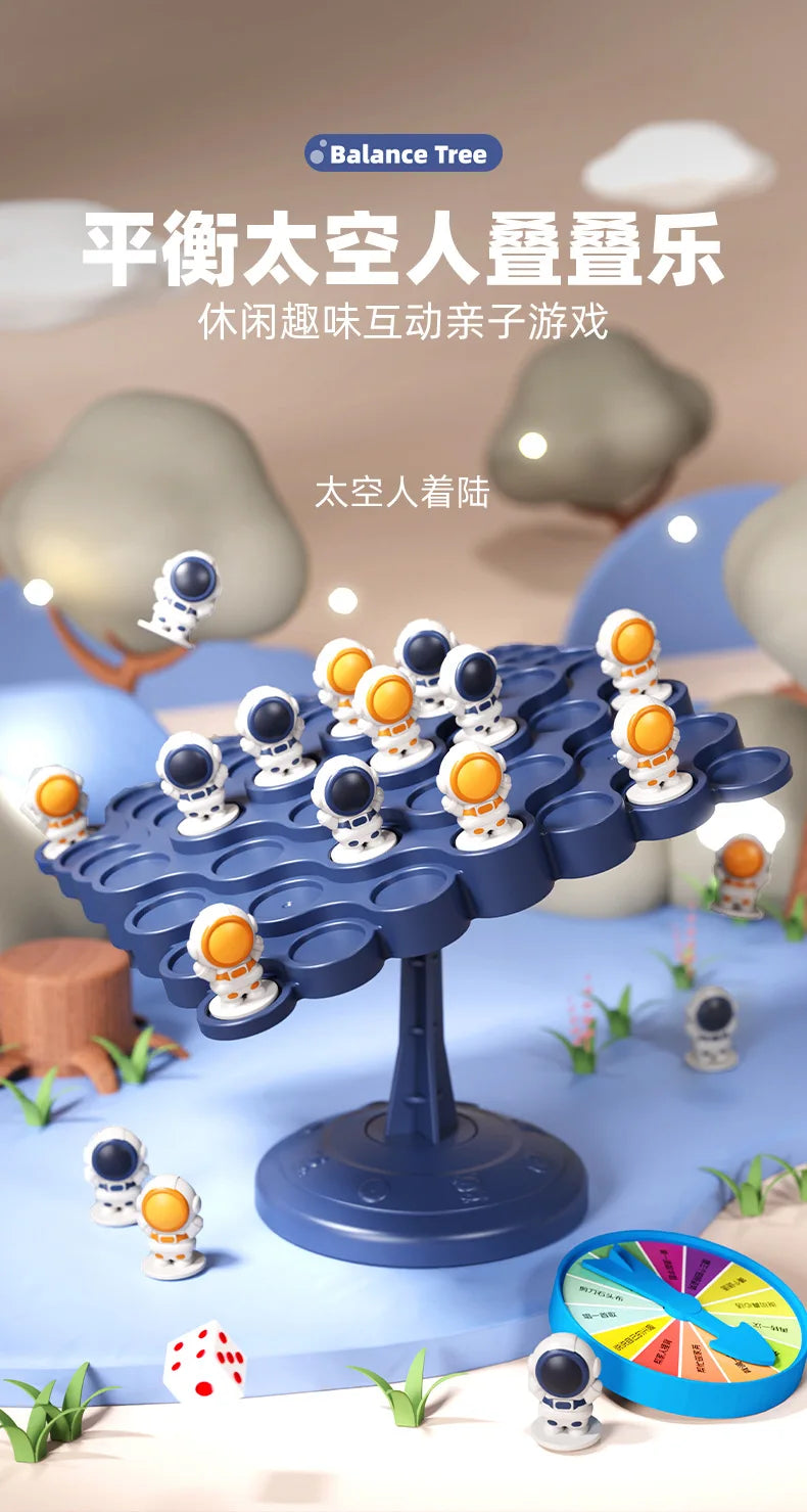 Astronaut stacking toy balance challenge