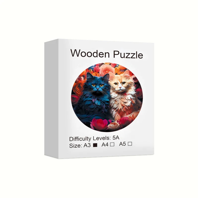 Cats puzzle with animal-shaped pieces