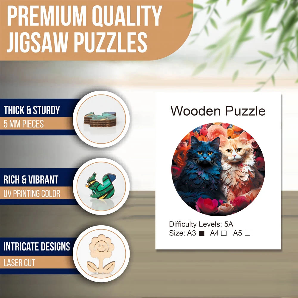 Cats puzzle detail close-up