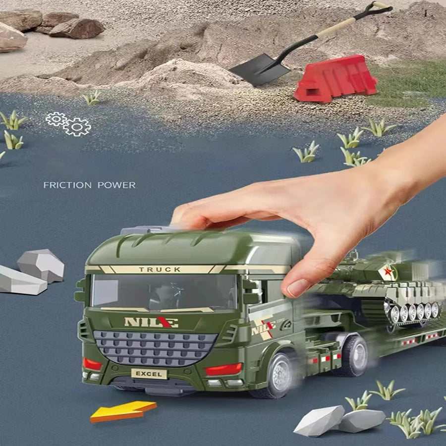 Construction truck with excavator model