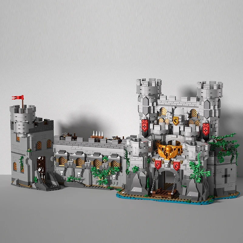 Detailed castle model on a gray background