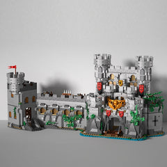 Detailed castle model on a gray background