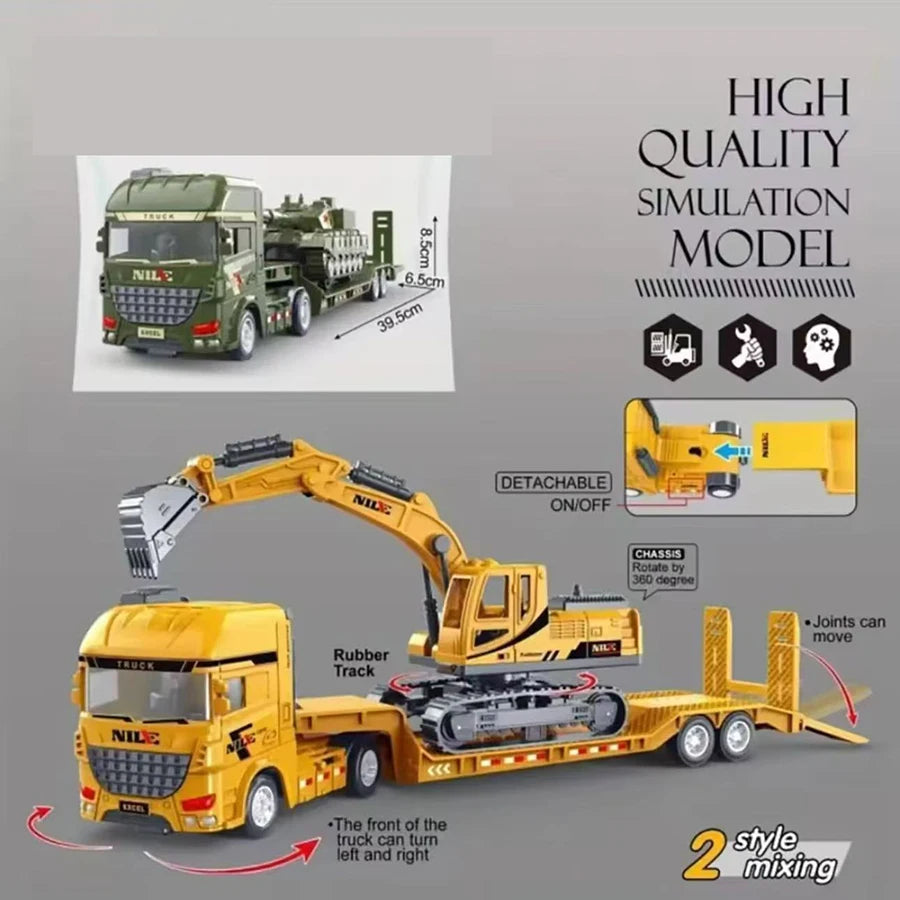 Inertial excavator truck toy