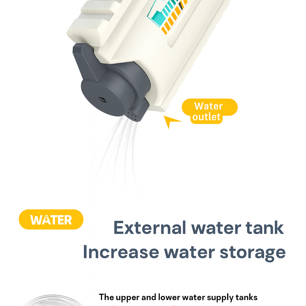 M416 Electric Water Gun nozzle and external water tank – Increase water storage feature