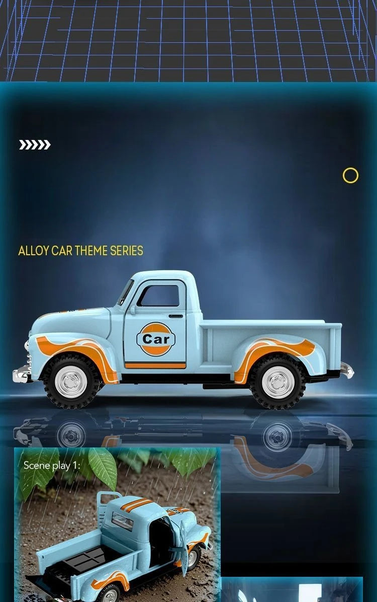 Miniature alloy pickup truck toy
