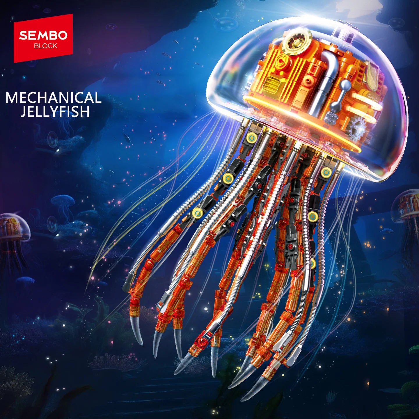 Packaging of Sembo Block Mechanical Jellyfish Model building kit