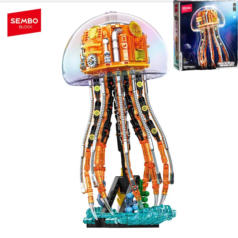 Front view of Sembo Block Mechanical Jellyfish Model building set