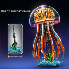 Side view of futuristic jellyfish model made from Sembo Block pieces