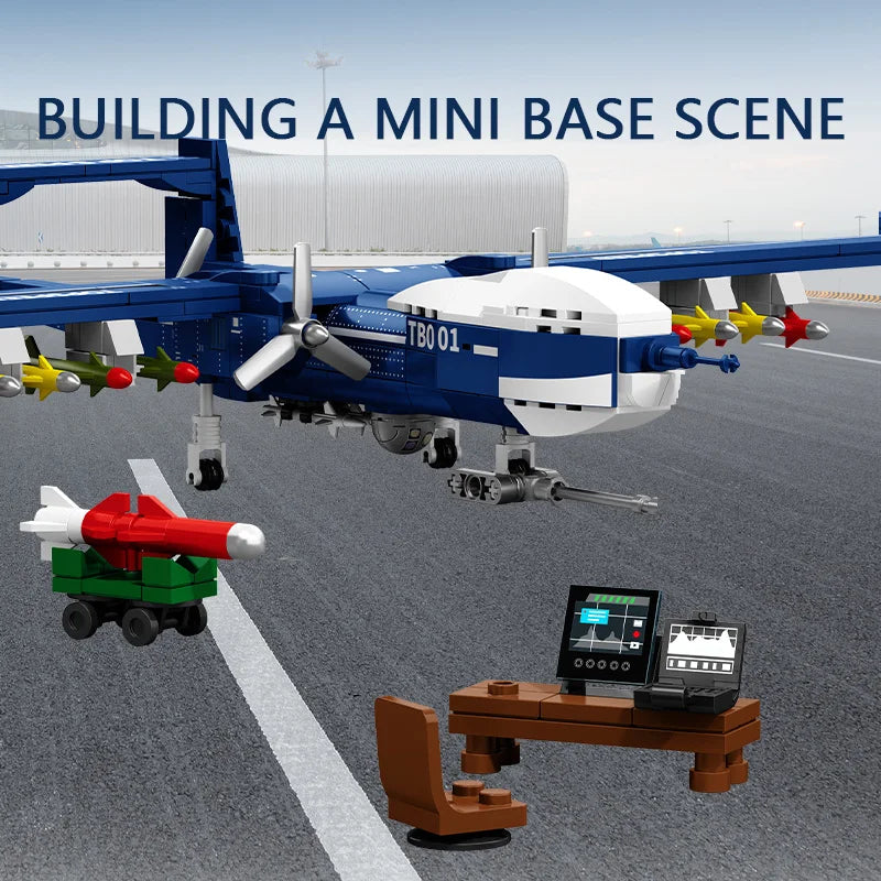 Retail packaging box of Sembo Block TB001 aircraft building toy set with product image and branding.