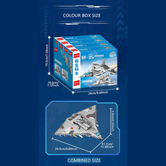 Product packaging with dimensions and model details on a blue background
