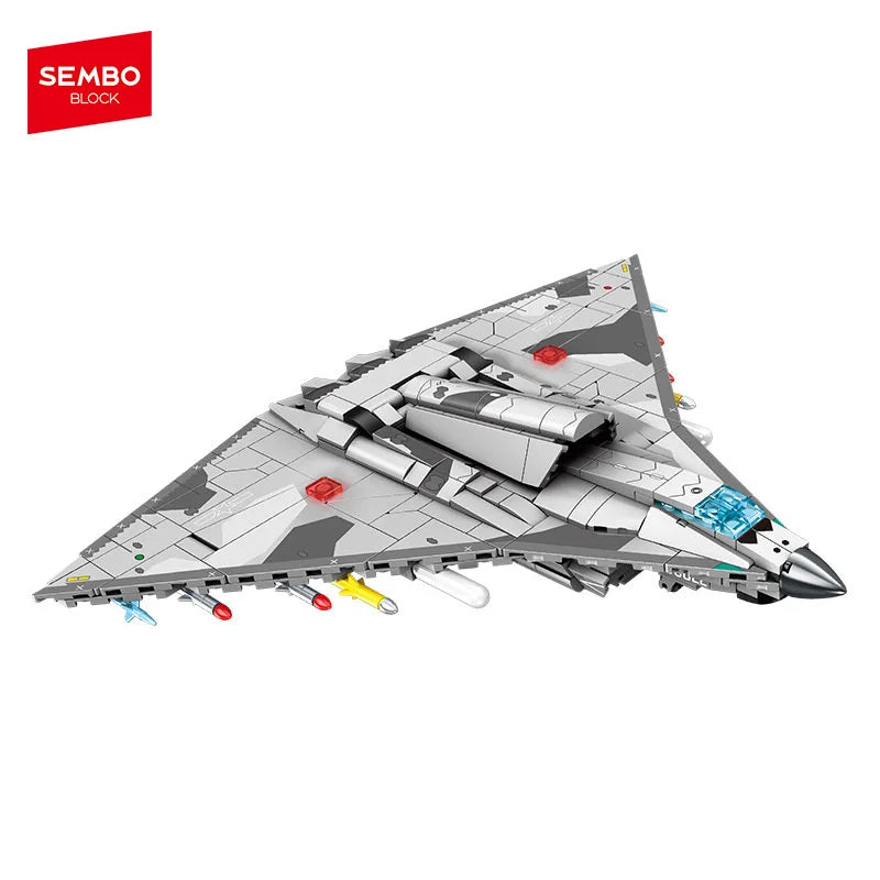 Toy spaceship model on a white background with Sembo Block logo.