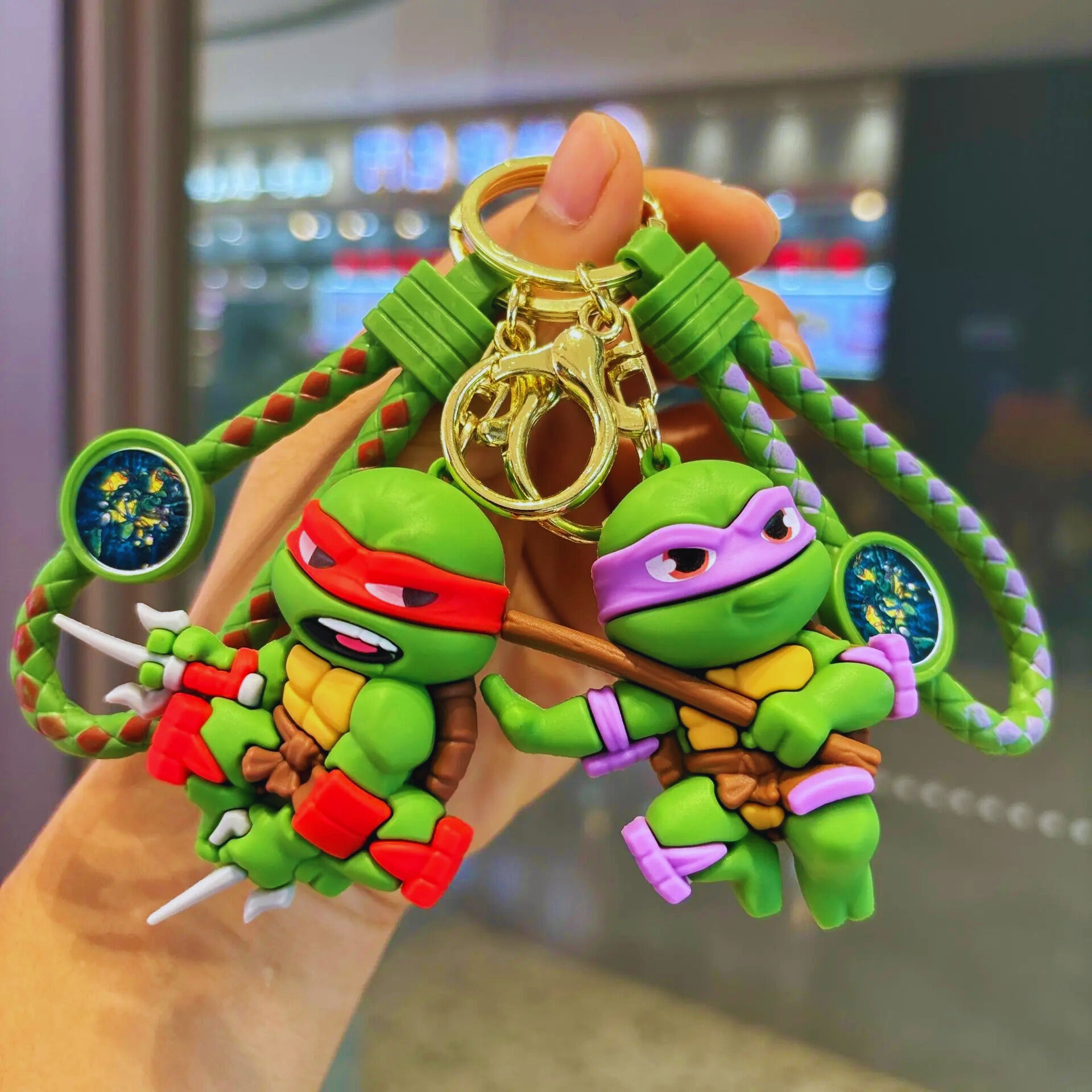 Teenage Mutant Ninja Turtles Raphael and Donatello keychain figure