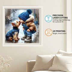 Wooden Dog puzzle gift box